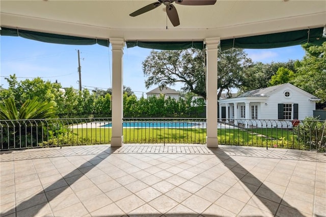 52 Tokalon Pl, Metairie, LA 70001 - view of patio with a ceiling fan