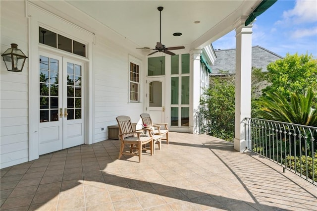52 Tokalon Pl, Metairie, LA 70001 - view of patio featuring french doors and ceiling fan