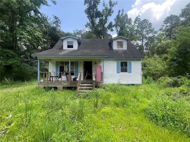 24180 Joe May Rd, Denham Springs, LA 70726 - view of front of house with covered porch and view of wooded area