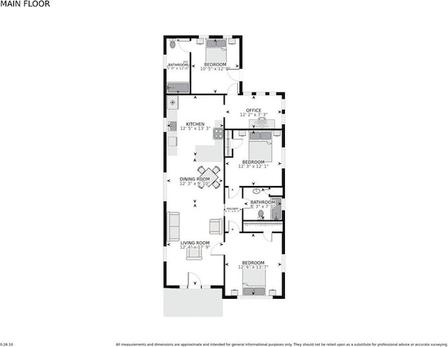 1717 Painters St, New Orleans, LA 70117 - view of floor plan / room layout