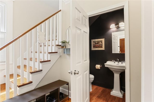 1824 Ursulines Ave, New Orleans, LA 70116 - stairway with wood finished floors