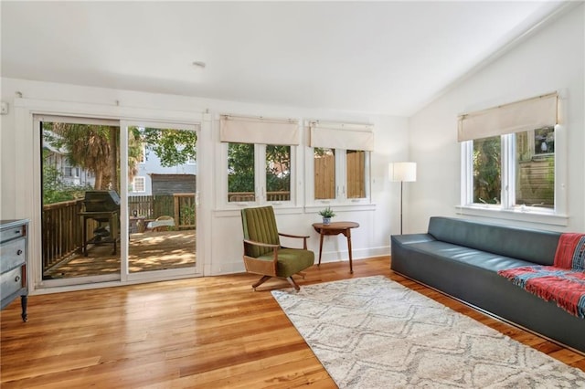 1419 Pine St, New Orleans, LA 70118 - living area with lofted ceiling and wood finished floors