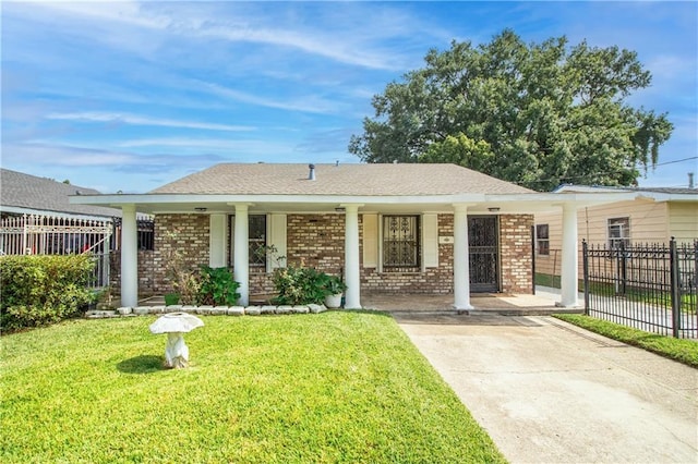 8013 Simon St, Metairie, LA 70003 - ranch-style house featuring brick siding and a porch
