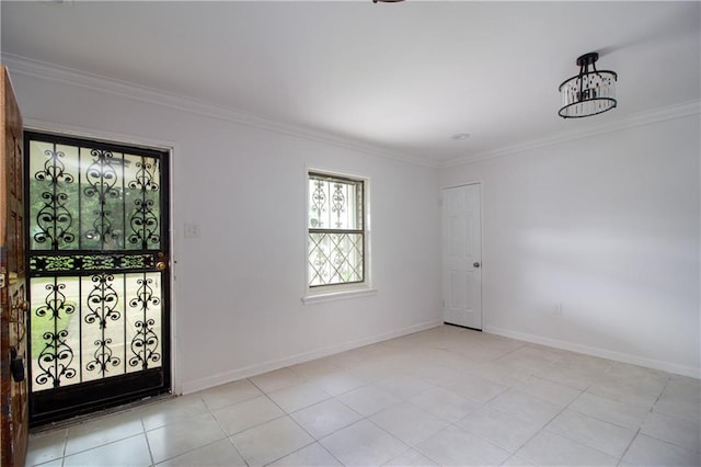 8013 Simon St, Metairie, LA 70003 - empty room with ornamental molding and light tile patterned flooring