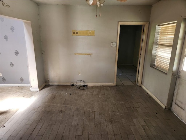 4440 Werner Dr, New Orleans, LA 70126 - spare room with wood-type flooring and ceiling fan