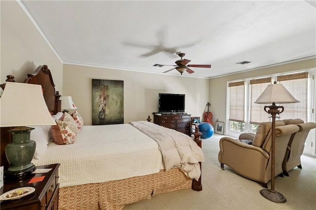 42 Crane St, New Orleans, LA 70124 - bedroom featuring crown molding, carpet, and ceiling fan