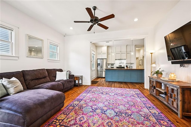110 Atlantic Ave, New Orleans, LA 70114 - living room with a ceiling fan and wood finished floors