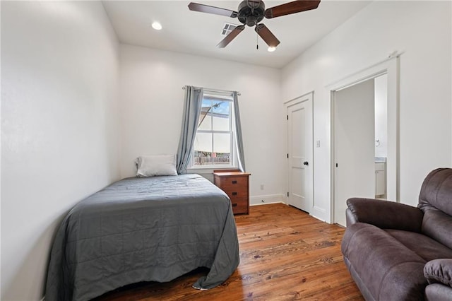 110 Atlantic Ave, New Orleans, LA 70114 - bedroom featuring light wood-type flooring, ensuite bathroom, and ceiling fan