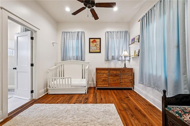 110 Atlantic Ave, New Orleans, LA 70114 - bedroom with wood finished floors, recessed lighting, and ceiling fan