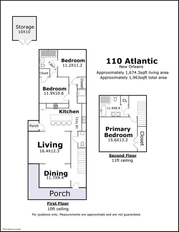110 Atlantic Ave, New Orleans, LA 70114 - view of home floor plan