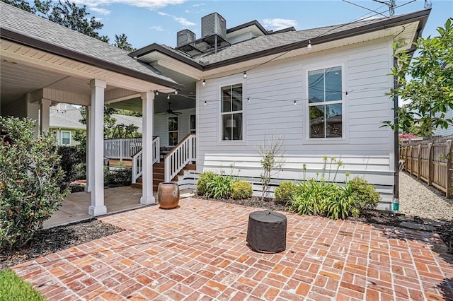 6818 Louisville St, New Orleans, LA 70124 - view of patio featuring a ceiling fan