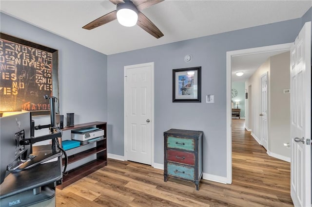 497 Jj Ln, Covington, LA 70433 - office space with ceiling fan and wood finished floors