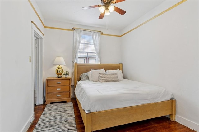 3221 N Rampart St, New Orleans, LA 70117 - bedroom with wood finished floors and ceiling fan