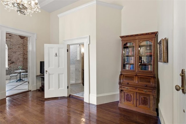 521 Dauphine St, New Orleans, LA 70112 - foyer entrance with a chandelier, hardwood / wood-style flooring, and a high ceiling
