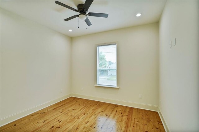 6032 Wingate Dr, New Orleans, LA 70122 - spare room featuring light wood-style flooring, recessed lighting, and a ceiling fan