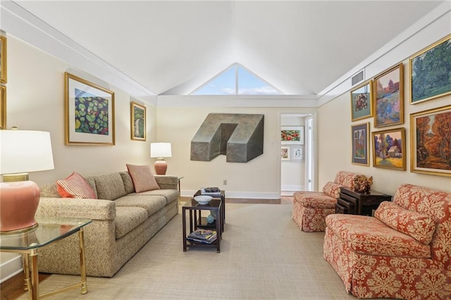 2310 Metairie Ct, Metairie, LA 70001 - living room with lofted ceiling and baseboards