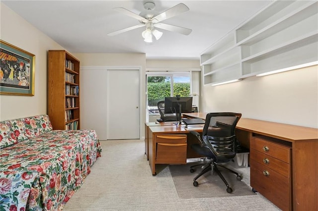 2310 Metairie Ct, Metairie, LA 70001 - office area with light carpet and ceiling fan