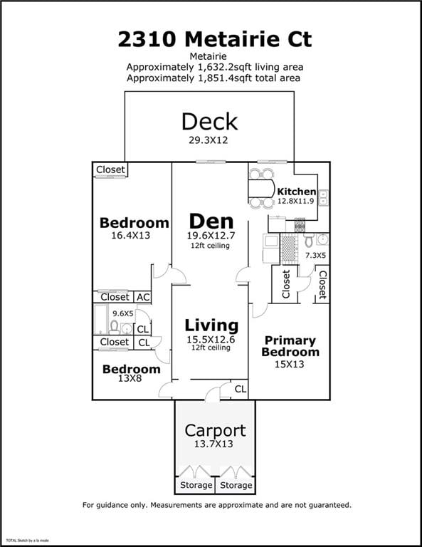 2310 Metairie Ct, Metairie, LA 70001 - view of floor plan / room layout