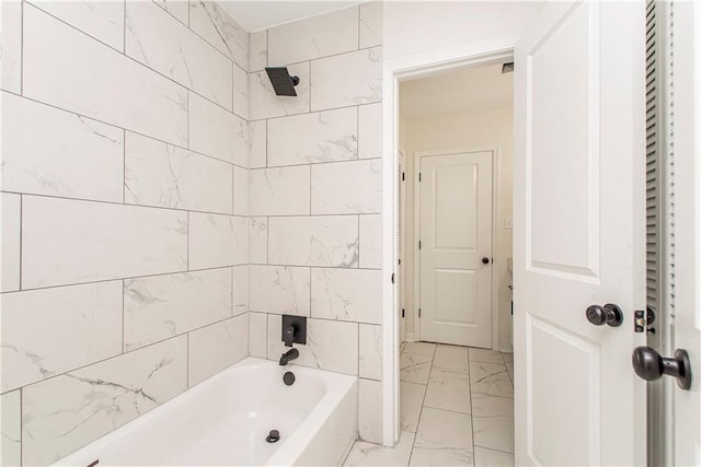 106 Woodlawn Ln, Mandeville, LA 70471 - full bath featuring marble finish floors and shower / tub combination
