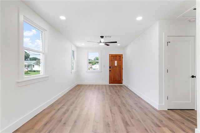 566 Gelpi Ave, Jefferson, LA 70121 - entryway with light wood-style floors, recessed lighting, and a ceiling fan