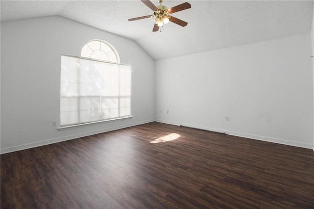 345 Sugarpine Dr, Gretna, LA 70056 - bonus room featuring vaulted ceiling, ceiling fan, and dark wood finished floors