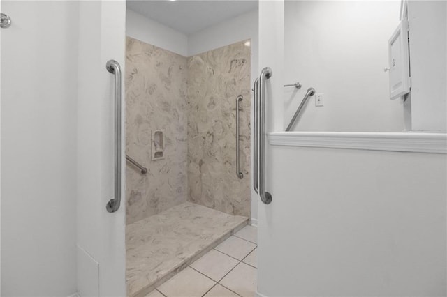 345 Sugarpine Dr, Gretna, LA 70056 - full bath with a walk in shower and tile patterned flooring