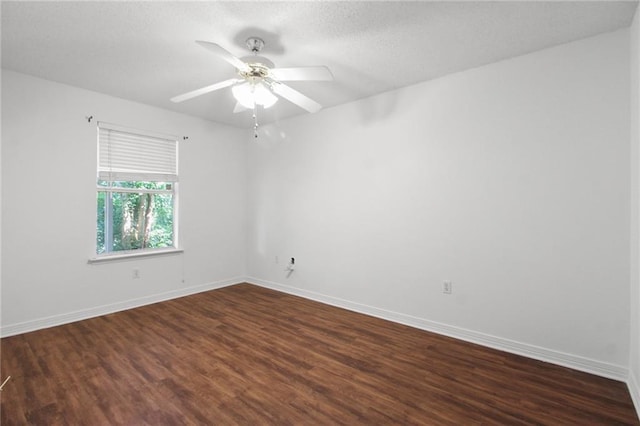 345 Sugarpine Dr, Gretna, LA 70056 - spare room with dark wood-style floors, a ceiling fan, and a textured ceiling