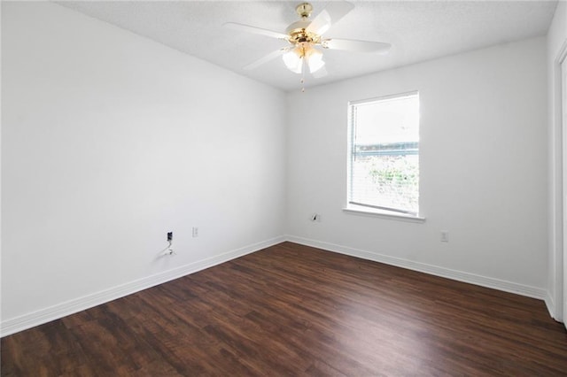 345 Sugarpine Dr, Gretna, LA 70056 - empty room featuring ceiling fan and dark wood-type flooring