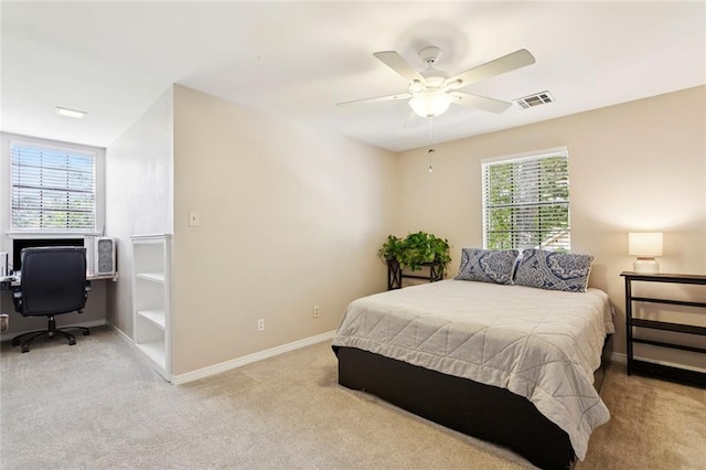 201 Shaunell Dr, Mandeville, LA 70448 - bedroom featuring carpet flooring, an office area, and ceiling fan