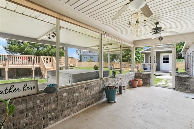 804 S Hawthorn Ct, Slidell, LA 70458 - view of patio / terrace featuring a ceiling fan and a wooden deck