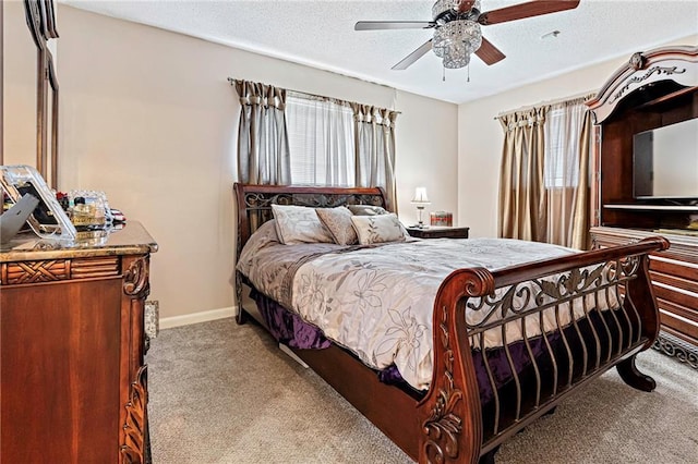 2018 Saint Nick Dr, New Orleans, LA 70131 - carpeted bedroom featuring a textured ceiling and a ceiling fan