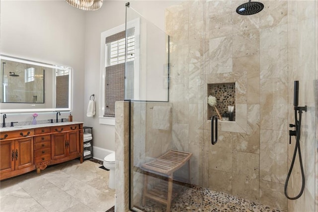 401 Pelican Ave, New Orleans, LA 70114 - bathroom with a shower stall and double vanity