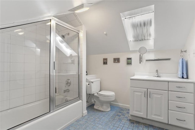 401 Pelican Ave, New Orleans, LA 70114 - full bathroom featuring vanity, enclosed tub / shower combo, and tile patterned flooring