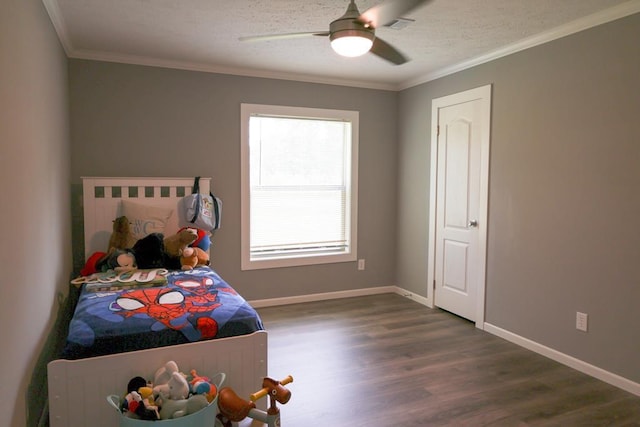 480 Woody Rd Unit 0, Jayess, MS 39641 - bedroom featuring dark wood-style floors, crown molding, and ceiling fan