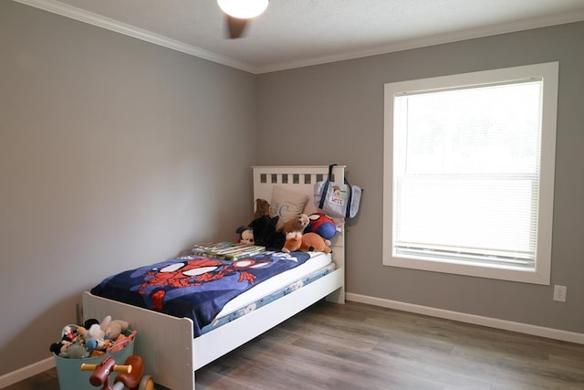 480 Woody Rd Unit 0, Jayess, MS 39641 - bedroom with crown molding, wood finished floors, and ceiling fan