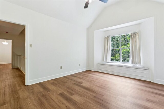 3523 Audubon Trce Unit 3523, Jefferson, LA 70121 - unfurnished room with lofted ceiling, wood finished floors, and ceiling fan