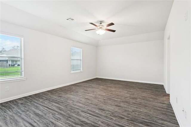 24359 Dawson Ct, Ponchatoula, LA 70454 - unfurnished room with dark wood-style flooring and a ceiling fan