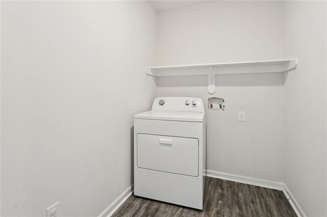 24359 Dawson Ct, Ponchatoula, LA 70454 - laundry area with washer / dryer and dark wood-style floors
