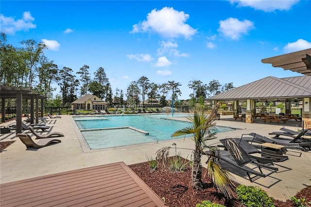 24359 Dawson Ct, Ponchatoula, LA 70454 - community pool featuring a pergola, a patio area, and a gazebo