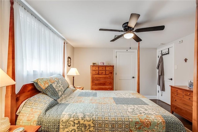 42 Melrose Dr, Destrehan, LA 70047 - bedroom with wood finished floors and ceiling fan