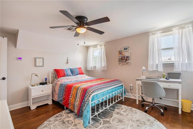 42 Melrose Dr, Destrehan, LA 70047 - bedroom with wood finished floors, multiple windows, and a ceiling fan