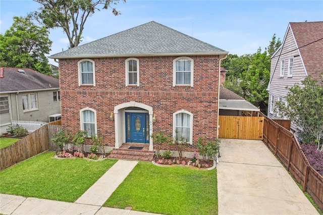 5910 Milne Blvd, New Orleans, LA 70124 - view of front facade featuring brick siding, roof with shingles, and a gate