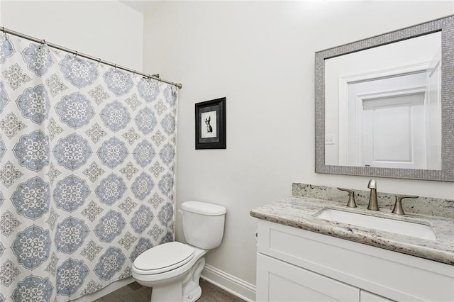 19480 N 3rd St, Covington, LA 70433 - full bath featuring vanity, wood finished floors, and a shower with shower curtain