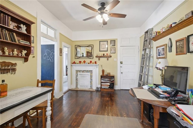 113335 Fern St, New Orleans, LA 70118 - office space with ceiling fan and wood finished floors