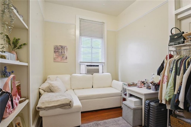 113335 Fern St, New Orleans, LA 70118 - living room featuring wood finished floors and cooling unit
