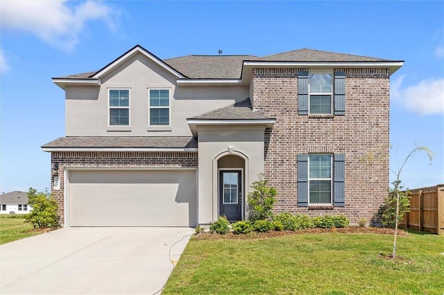 7542 1ST Lake Dr, Slidell, LA 70461 - view of front of home featuring brick siding, driveway, a garage, and a shingled roof
