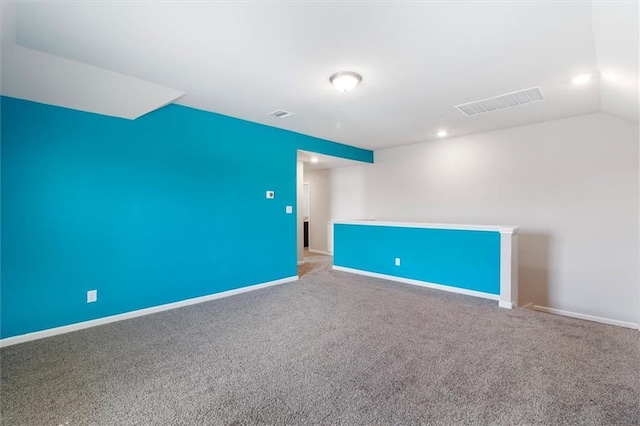 7542 1ST Lake Dr, Slidell, LA 70461 - carpeted spare room featuring lofted ceiling and recessed lighting