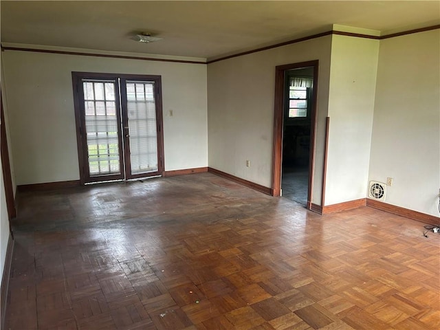 3822 Leila Pl, Jefferson, LA 70121 - spare room featuring baseboards and crown molding