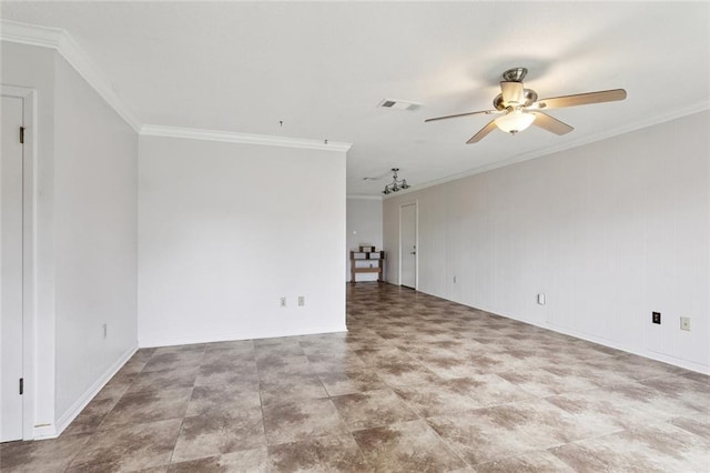 230 Brett Dr, Gretna, LA 70056 - empty room featuring a ceiling fan and crown molding