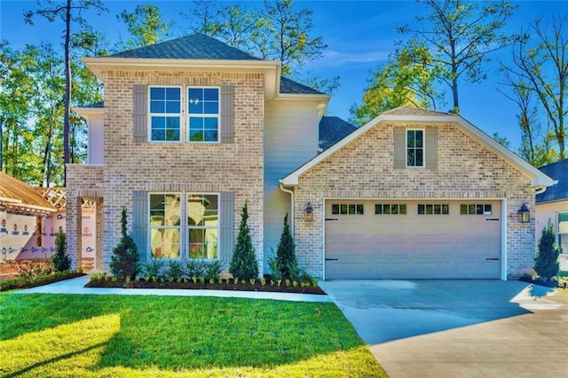 5028 Twin River Pl, Covington, LA 70433 - traditional home featuring brick siding, a garage, and concrete driveway